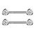 14K White Gold CZ Nipple Barbell