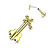 PVD Gold Beaded Ball Cross Labret Studs