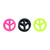 Pair of UV Glow Silicone Peace Sign Ear Plugs Tunnels Gauges
