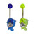 Acrylic UV Dolphin CZ Belly Button Ring