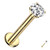 14K Gold Internal Thread CZ Labret Stud 16G