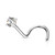 Prong Square CZ Corkscrew Nose Ring
