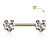 Nipple rings Surgical Steel Threadless Push in Nipple Barbells with Prong Set Heart CZ Ends