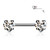 Nipple rings Surgical Steel Threadless Push in Nipple Barbells with Prong Set Heart CZ Ends