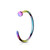 PVD Rainbow Flat Disc C Shape Nose Hoops