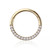 Yellow Gold Font Facing CZ Hinged Clicker Segment Rings