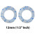 1-2 inch pair of blue dots soft silicone flexible flesh ear tunnels earrings expander stretching 12mm