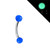 Blue Glow in Dark Acrylic Ball End Eyebrow Ring