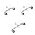 14G Internally Threaded Skull Crossbones Logo Flat Staple Barbells