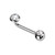 Internally Threaded Ball Bezel Flat CZ Genital L Bent Christina Piercing Jewelry