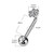 14G Ball CZ Flower Vertical Hood Genital Jewelry