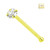 18k Solid Gold 2mm CZ Nose Bone Stud
