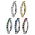 Titanium Top Down Reverse Square CZ Hinged Clicker Hoop Belly Button Ring