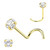 14KT Solid Gold Prong Set CZ Top Nose Stud