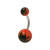 Acrylic Red Black Flames Belly Button Ring