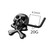 PVD Black Skull L Shaped Nose Ring Stud