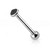 Black Bezel CZ Top Tongue Barbell