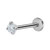 16G Titanium Sterilized CZ Flat Back Studs Labret Piercings Jewelry