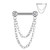 Titanium Dangle Double Chain CZ Threadless Push In Septum Helix Piercing Jewelry