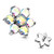 Aurora Borealis CZ Flower Dermal Anchor Tops