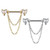 Dangling Chain Heart CZ Nipple Barbell