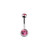 Light Pink CZ Belly Button Ring