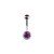 Purple  CZ Belly Button Ring
