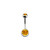 Orange  CZ Belly Button Ring
