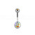 AB  CZ Belly Button Ring