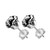 Black Cubic Zirconia Stud