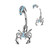 Aqua CZ Scorpion Belly Button Ring