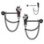 PVD Black Double Chain Skull Hands Nipple Barbell Rings