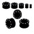 Black Areng Wood CZ Gems Ear Gauges Piercing