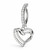 Surgical Steel Heart CZ Dangle Hinged Belly Ring