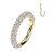 14K Solid Gold Triple Side CZ Hinged Segment Ring Clicker Hoops