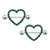 Green CZ Heart Nipple Rings Shield Piercing