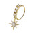 PVD Gold Starburst Bendable Hoops Nose Rings