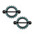 Aquamarine CZ Nipple Barbells Shield Piercings