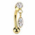 Dangle Teardrop CZ Curved Barbells