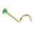Emerald Stone Corkscrew Nose Rings