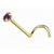 Amethyst Stone Corkscrew Nose Rings