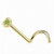 Peridot Stone Corkscrew Nose Rings