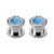 Light Blue Opal Screw Fit Ear Gauges