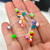 10PCS Stripe Ball Acrylic Straight Barbells Piercings 14G 16mm