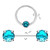 Surgical Steel 14G Light Blue CZ Captive Bead Ring