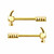 PVD Gold 14G Hammer Nipple Rings