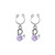 Lavender CZ Dangling Swan Clip On Nipple Ring