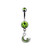 Peridot CZ Moon Star Dangle Belly Rings