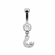 Clear CZ Moon Star Dangle Belly Rings