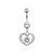 Clear CZ Heart Dangle Belly Rings